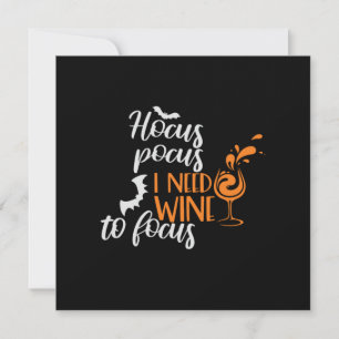 Halloween Hocus Pocus I Need Wine Birthday Invitation