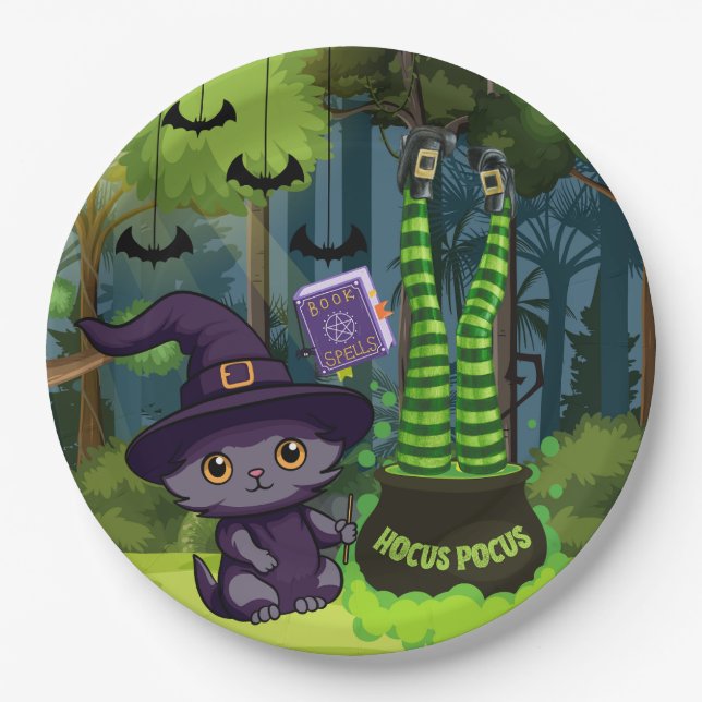 Halloween Hocus Pocus Paper Plate (Front)
