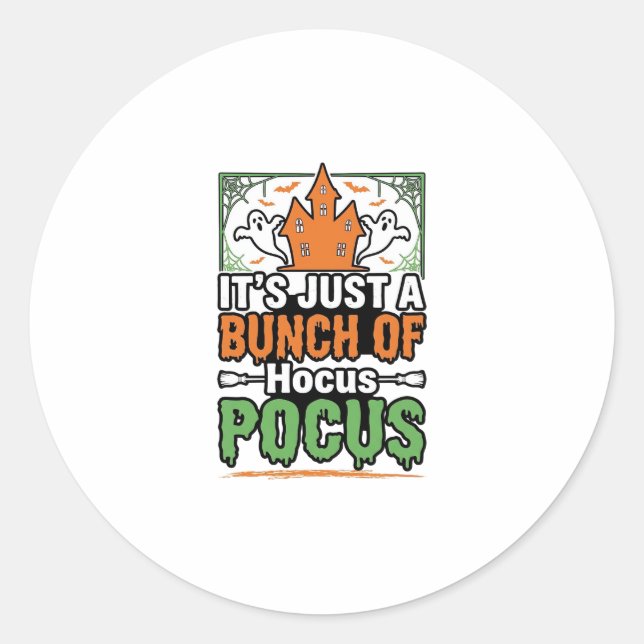 Halloween Hocus Pocus Quote Vector Design_1 Classic Round Sticker (Front)
