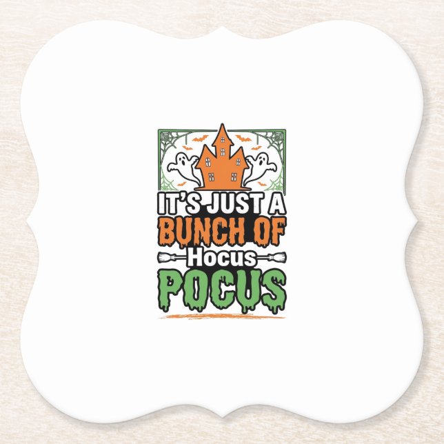 Halloween Hocus Pocus Quote Vector Design_1 Paper Coaster (Front)