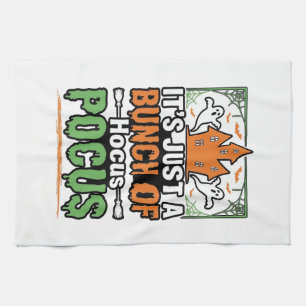Halloween Hocus Pocus Quote Vector Design_1 Tea Towel