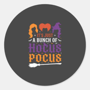 Halloween Hocus Pocus Witch Typography Vector Classic Round Sticker