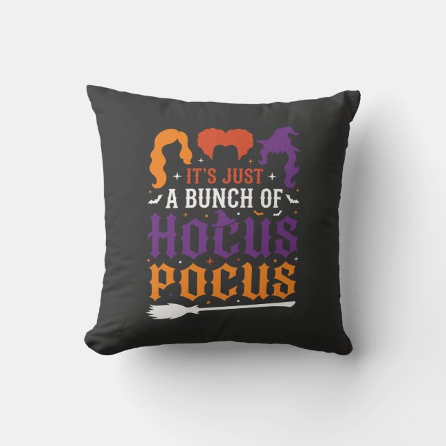 Halloween Hocus Pocus Witch Typography Vector Cushion (Front)