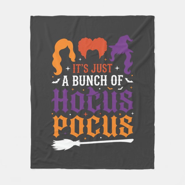 Halloween Hocus Pocus Witch Typography Vector Fleece Blanket (Front)