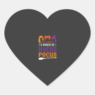 Halloween Hocus Pocus Witch Typography Vector Heart Sticker