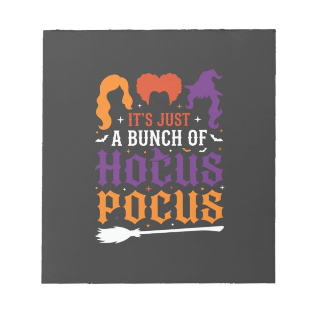Halloween Hocus Pocus Witch Typography Vector Notepad (Front)