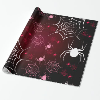 Halloween Holiday Custom Retro Spiders Wrapping Paper