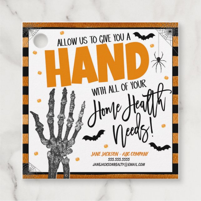 Halloween Home Health referral Gift Tag (Front)
