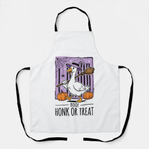 Halloween Honk or Treat Witch Goose Apron