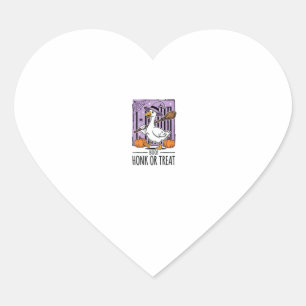 Halloween Honk or Treat Witch Goose Heart Sticker