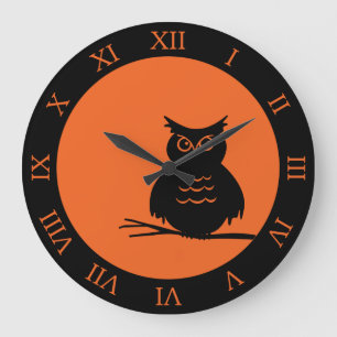 Halloween Hoot Owl Large Clock