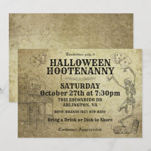 Halloween Hootenanny Wild West Party Invitations