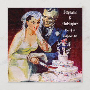 Halloween Horror Bride & Doom Undying Love Wedding Invitation