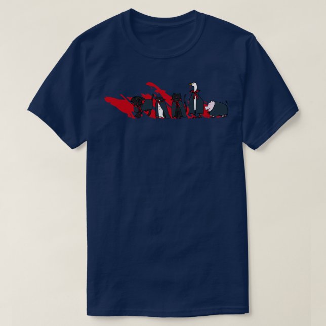 Halloween Horror Cute Vampire Animals T-Shirt (Design Front)