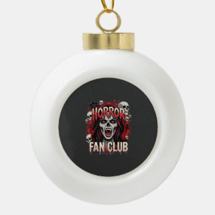 Halloween Horror Fan Club Vampire Skull Ceramic Ball Christmas Ornament