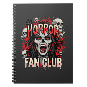 Halloween Horror Fan Club Vampire Skull Notebook