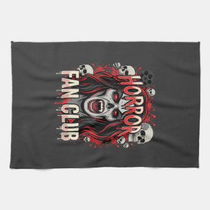 Halloween Horror Fan Club Vampire Skull Tea Towel