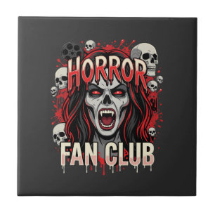 Halloween Horror Fan Club Vampire Skull Tile