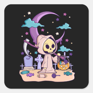 Halloween Horror Gift Pastel Goth Creepy Kawaii Square Sticker
