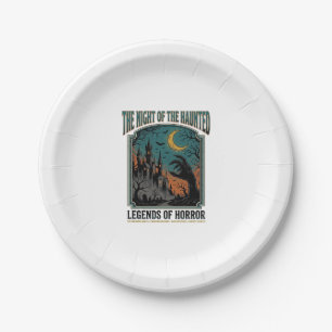 Halloween Horror Haunted Night Vintage Spooky_1 Paper Plate