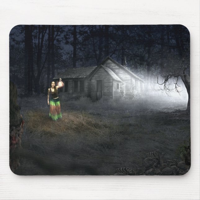Halloween Horror House Mouse Mat (Front)