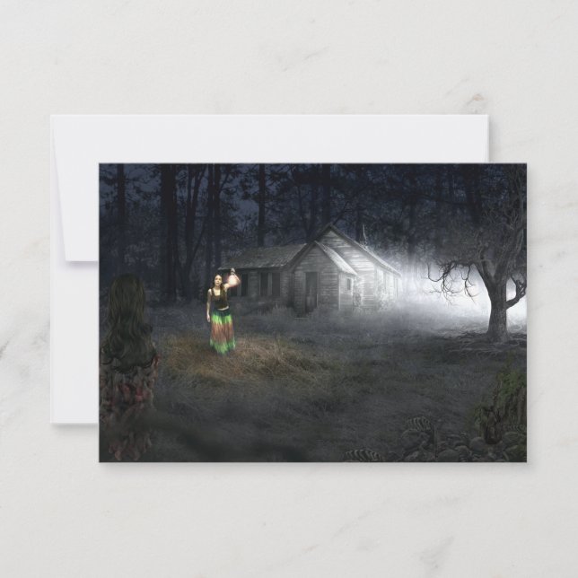 Halloween Horror House Thank You Card (Front)