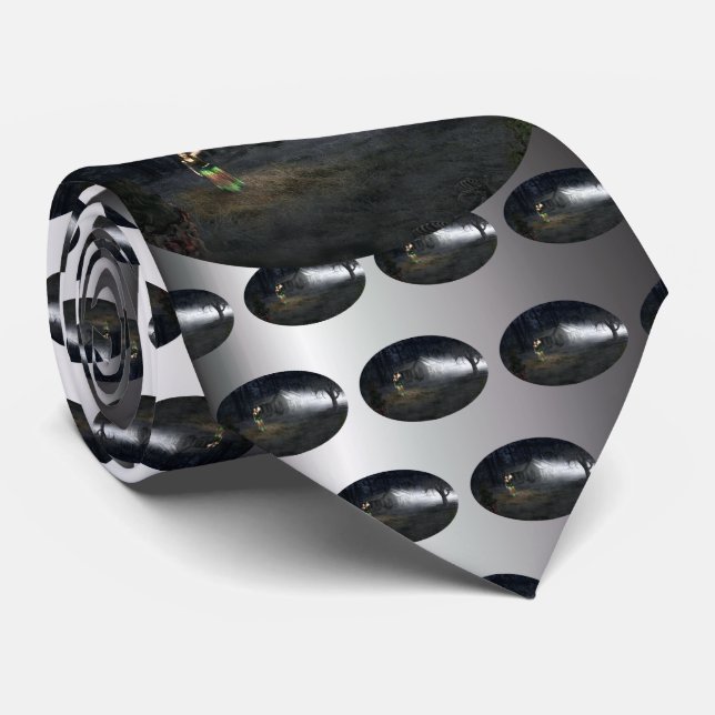 Halloween Horror House Tie (Rolled)