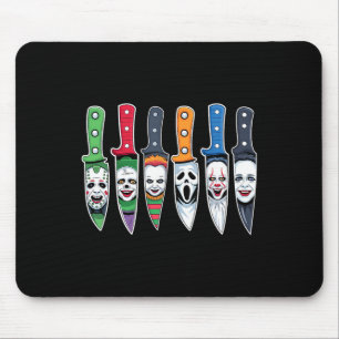 Halloween Horror Movie Characters In Knives Scary  Mouse Mat