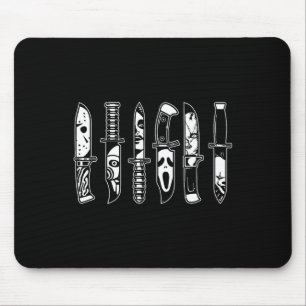 Halloween Horror Movie Characters In Knives Scary Mouse Mat