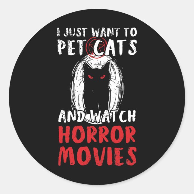 Halloween Horror Movie Design For A Halloween Fan  Classic Round Sticker (Front)