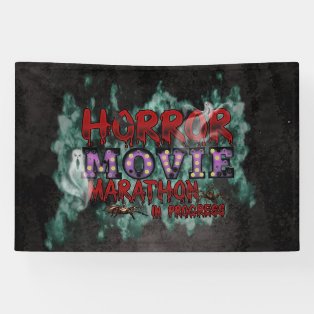 Halloween Horror Movie Marathon In Progress Banner (Horizontal)