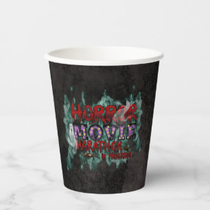 Halloween Horror Movie Marathon In Progress Paper Cups