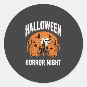 Halloween Horror Night Haunted Castle Vintage Classic Round Sticker