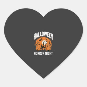 Halloween Horror Night Haunted Castle Vintage Heart Sticker