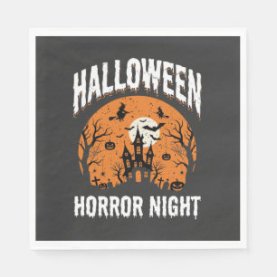 Halloween Horror Night Haunted Castle Vintage Napkin