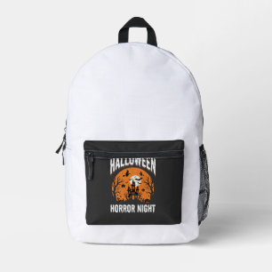 Halloween Horror Night Haunted Castle Vintage Printed Backpack