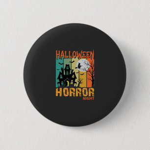 Halloween Horror Night Haunted House Vector_1 6 Cm Round Badge