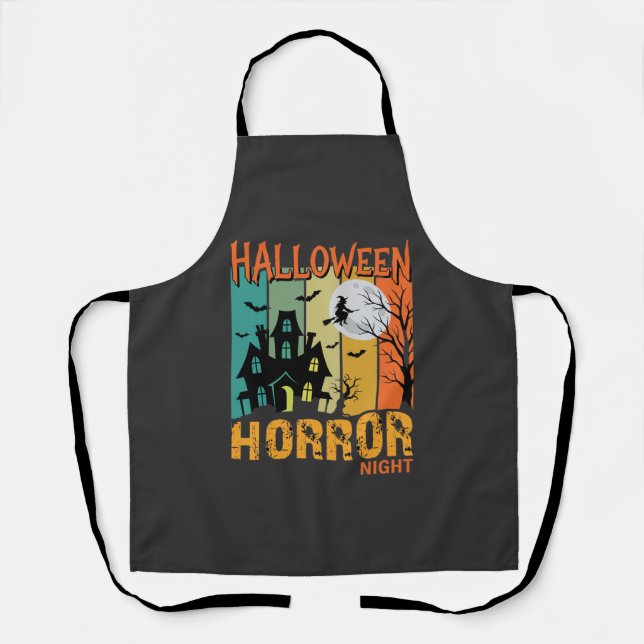 Halloween Horror Night Haunted House Vector_1 Apron (Front)
