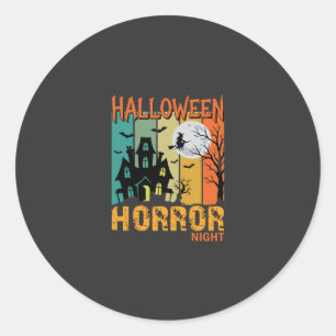 Halloween Horror Night Haunted House Vector_1 Classic Round Sticker