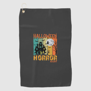 Halloween Horror Night Haunted House Vector_1 Golf Towel