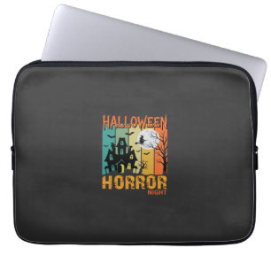 Halloween Horror Night Haunted House Vector_1 Laptop Sleeve