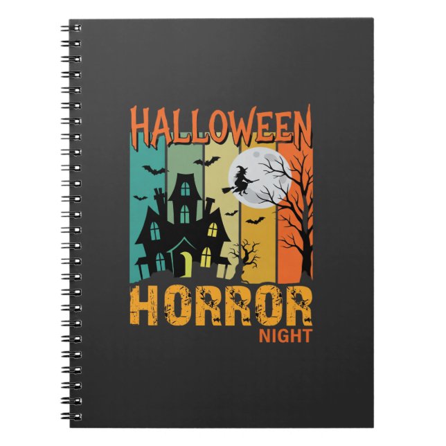 Halloween Horror Night Haunted House Vector_1 Notebook (Front)