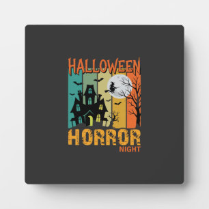 Halloween Horror Night Haunted House Vector_1 Plaque