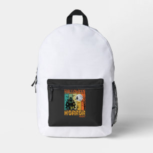 Halloween Horror Night Haunted House Vector_1 Printed Backpack