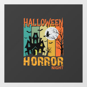 Halloween Horror Night Haunted House Vector_1 Window Cling