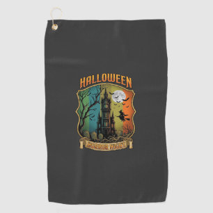 Halloween Horror Night Haunted House Witch Full Mo Golf Towel