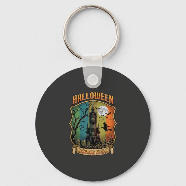 Halloween Horror Night Haunted House Witch Full Mo Key Ring (Front)