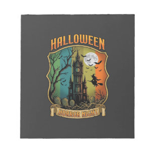 Halloween Horror Night Haunted House Witch Full Mo Notepad