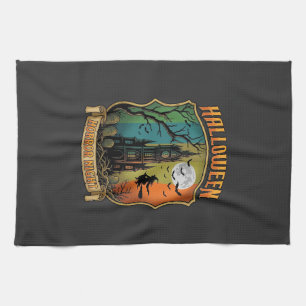 Halloween Horror Night Haunted House Witch Full Mo Tea Towel