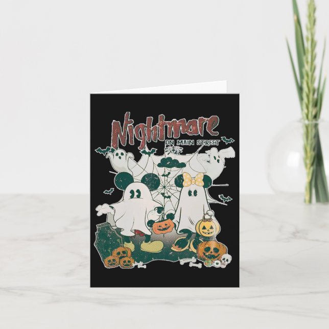 Halloween Horror Night Pumpkin Mouse Fun Halloween Card (Front)